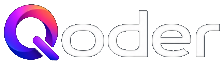 Logo Qoder: gradientowy sygnet Q i napis Qoder